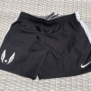 Nike USATF Girls' Dry Black/White Shorts Size XL